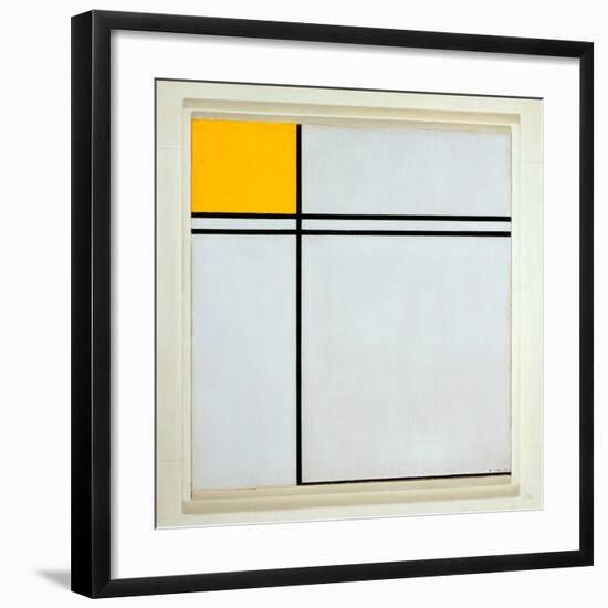 Composition with Yellow and Double Line, 1932-Piet Mondrian-Framed Art Print