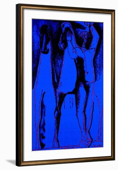 Composizione in Blu, c.1953-Marino Marini-Framed Serigraph