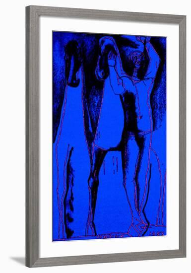 Composizione in Blu, c.1953-Marino Marini-Framed Serigraph