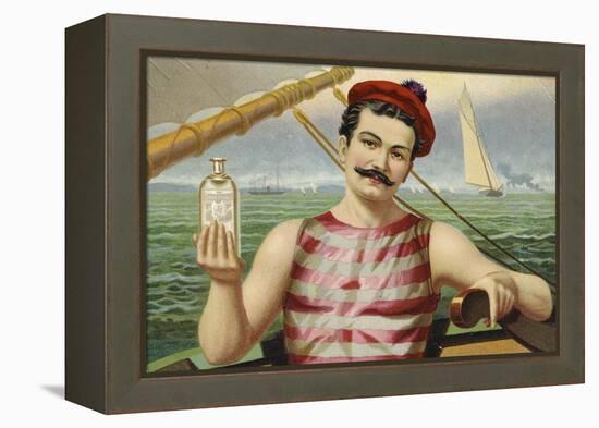 Compound Oxygen, Healthy Sailor Selling Medicine Advertisement-null-Framed Premier Image Canvas