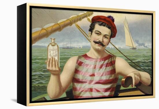 Compound Oxygen, Healthy Sailor Selling Medicine Advertisement-null-Framed Premier Image Canvas