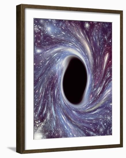 Computer Artwork of a Black Hole Against Starfield-Mehau Kulyk-Framed Photographic Print