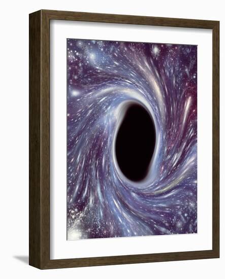 Computer Artwork of a Black Hole Against Starfield-Mehau Kulyk-Framed Photographic Print