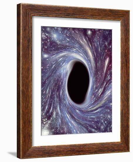 Computer Artwork of a Black Hole Against Starfield-Mehau Kulyk-Framed Photographic Print