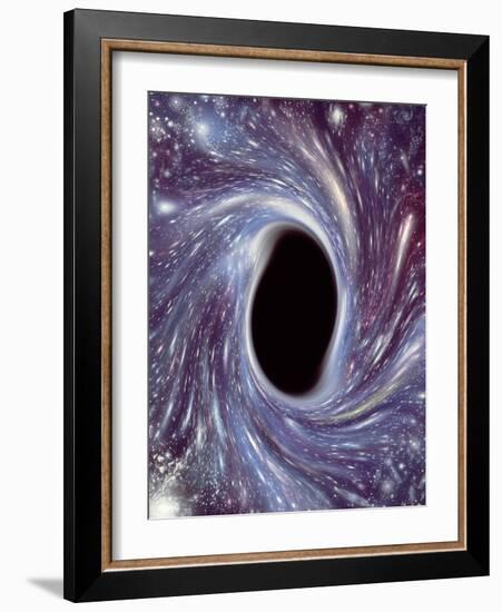 Computer Artwork of a Black Hole Against Starfield-Mehau Kulyk-Framed Photographic Print