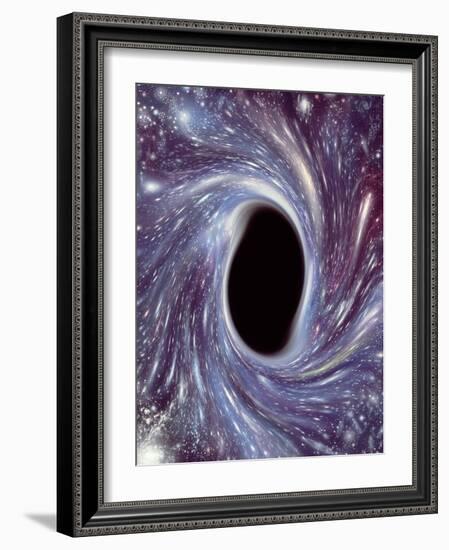 Computer Artwork of a Black Hole Against Starfield-Mehau Kulyk-Framed Photographic Print