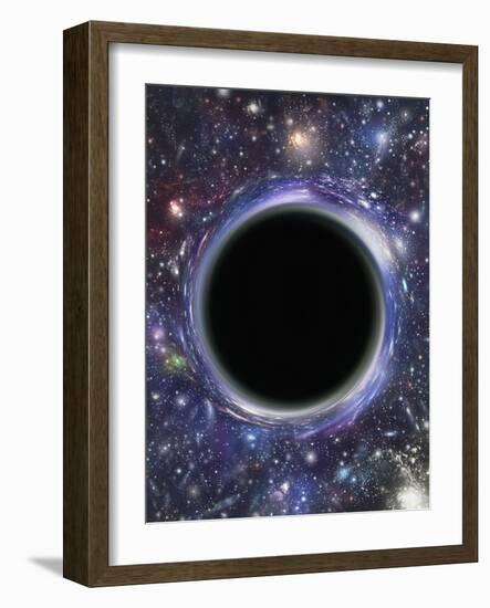 Computer Artwork of a Black Hole Against Starfield-Mehau Kulyk-Framed Photographic Print