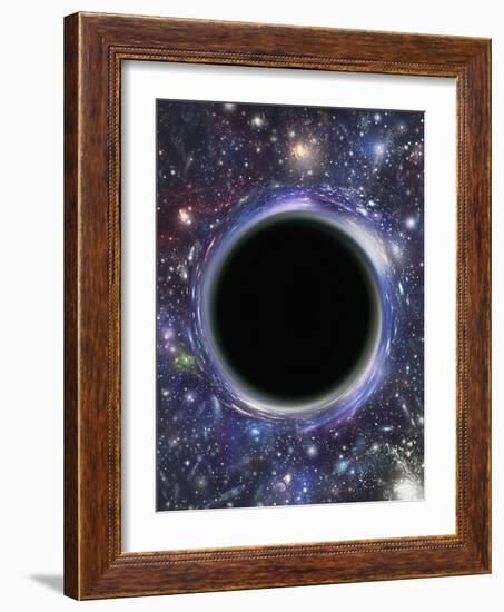 Computer Artwork of a Black Hole Against Starfield-Mehau Kulyk-Framed Photographic Print