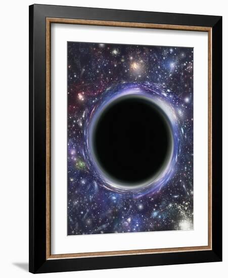 Computer Artwork of a Black Hole Against Starfield-Mehau Kulyk-Framed Photographic Print