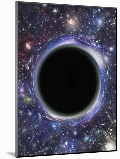 Computer Artwork of a Black Hole Against Starfield-Mehau Kulyk-Mounted Photographic Print