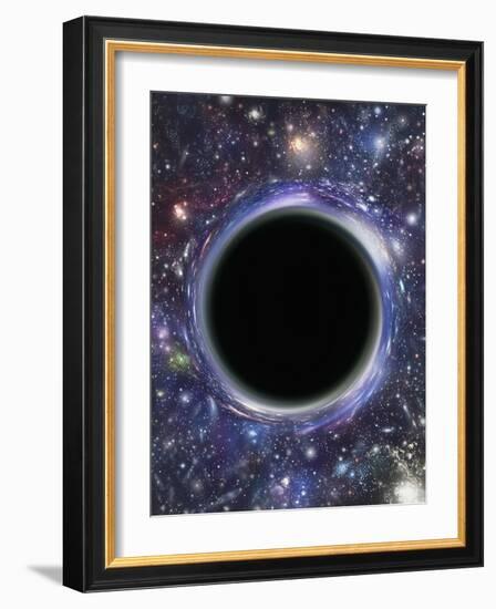 Computer Artwork of a Black Hole Against Starfield-Mehau Kulyk-Framed Photographic Print