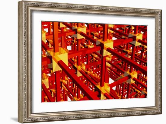 Computer Artwork of a Grid Or Network-Laguna Design-Framed Photographic Print
