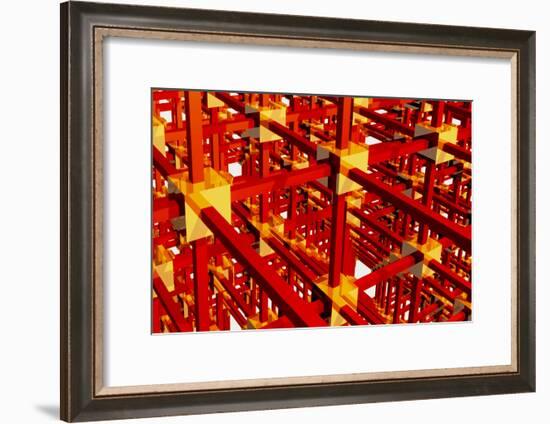 Computer Artwork of a Grid Or Network-Laguna Design-Framed Photographic Print