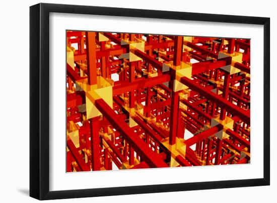 Computer Artwork of a Grid Or Network-Laguna Design-Framed Photographic Print