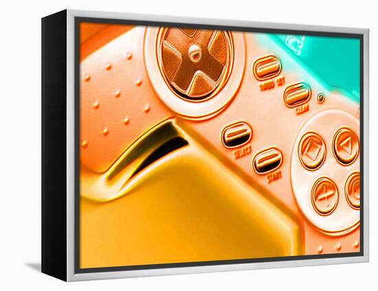 Computer Artwork of a Sony Playstation Gamepad-Victor Habbick-Framed Premier Image Canvas