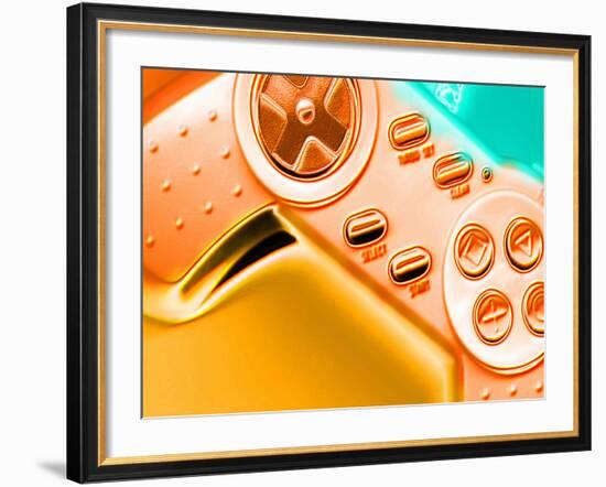 Computer Artwork of a Sony Playstation Gamepad-Victor Habbick-Framed Photographic Print