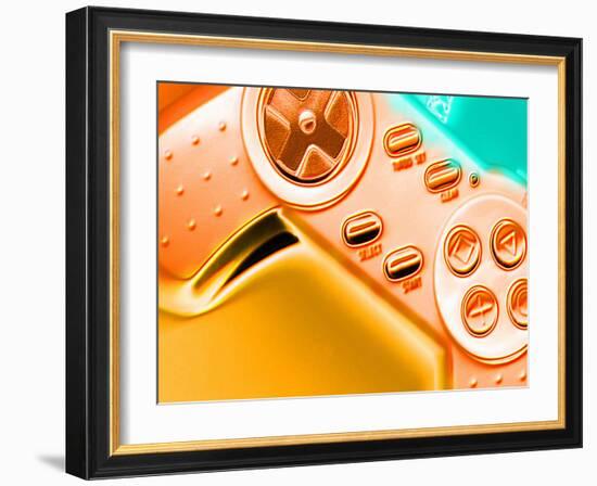 Computer Artwork of a Sony Playstation Gamepad-Victor Habbick-Framed Photographic Print