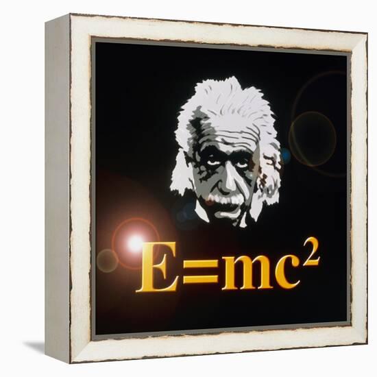 Computer Artwork of Albert Einstein And E=mc2-Laguna Design-Framed Premier Image Canvas