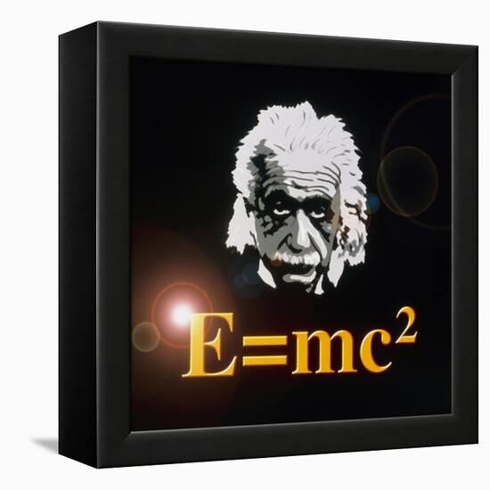 Computer Artwork of Albert Einstein And E=mc2-Laguna Design-Framed Premier Image Canvas