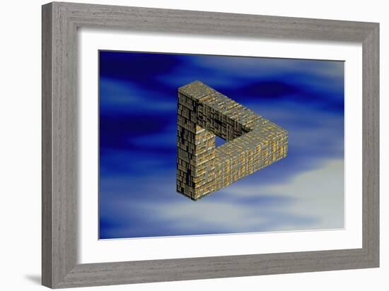 Computer Artwork of An Impossible Triangle-Laguna Design-Framed Photographic Print