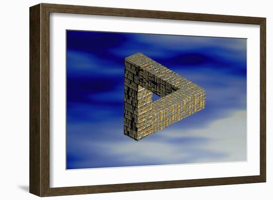 Computer Artwork of An Impossible Triangle-Laguna Design-Framed Photographic Print