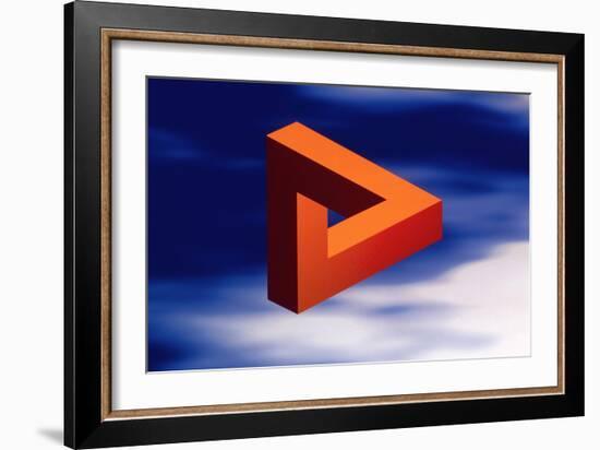 Computer Artwork of An Impossible Triangle-Laguna Design-Framed Photographic Print