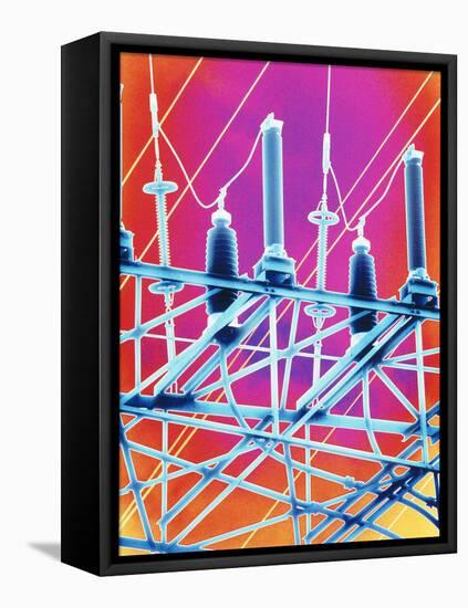 Computer Artwork of High-voltage Power Lines-PASIEKA-Framed Premier Image Canvas