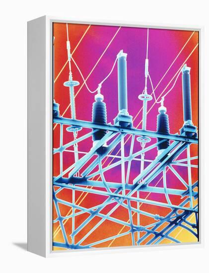 Computer Artwork of High-voltage Power Lines-PASIEKA-Framed Premier Image Canvas