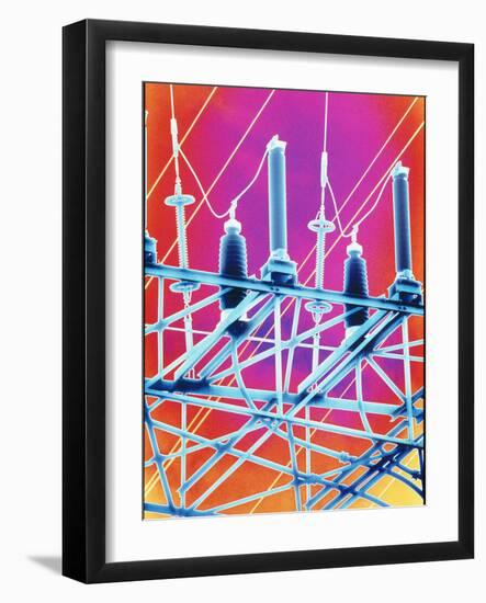 Computer Artwork of High-voltage Power Lines-PASIEKA-Framed Photographic Print