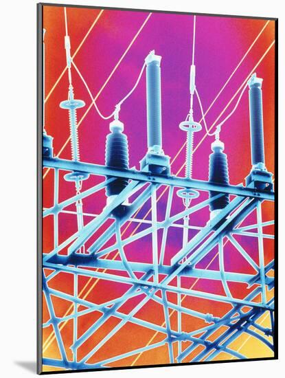 Computer Artwork of High-voltage Power Lines-PASIEKA-Mounted Photographic Print