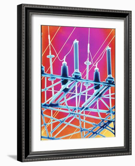 Computer Artwork of High-voltage Power Lines-PASIEKA-Framed Photographic Print