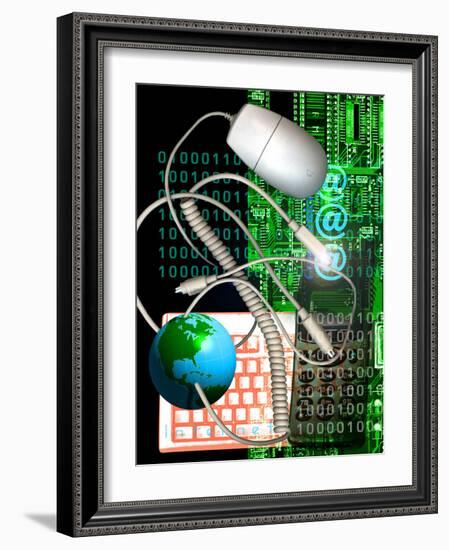 Computer Artwork of Internet Communication-Victor Habbick-Framed Photographic Print