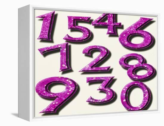 Computer Artwork of Numbers 0-9 Used In Numerology-Victor Habbick-Framed Premier Image Canvas