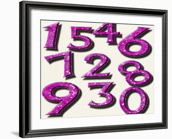 Computer Artwork of Numbers 0-9 Used In Numerology-Victor Habbick-Framed Photographic Print