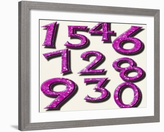 Computer Artwork of Numbers 0-9 Used In Numerology-Victor Habbick-Framed Photographic Print