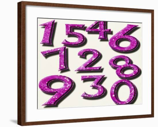 Computer Artwork of Numbers 0-9 Used In Numerology-Victor Habbick-Framed Photographic Print