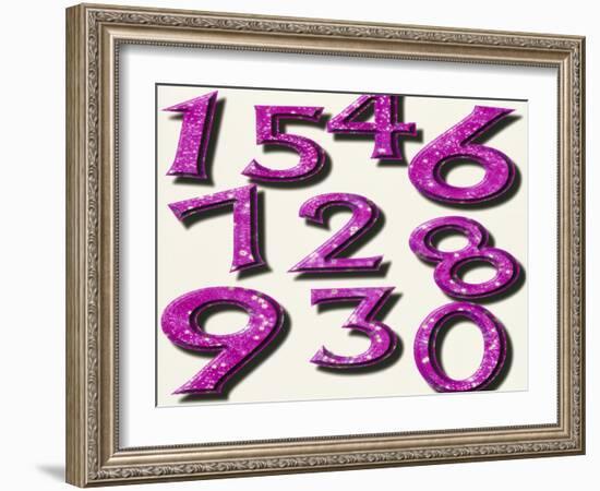 Computer Artwork of Numbers 0-9 Used In Numerology-Victor Habbick-Framed Photographic Print