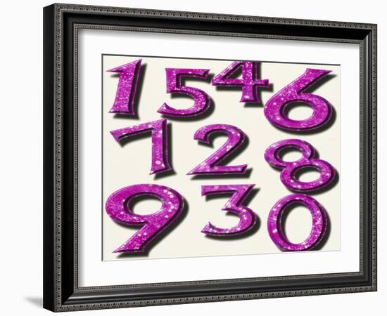 Computer Artwork of Numbers 0-9 Used In Numerology-Victor Habbick-Framed Photographic Print