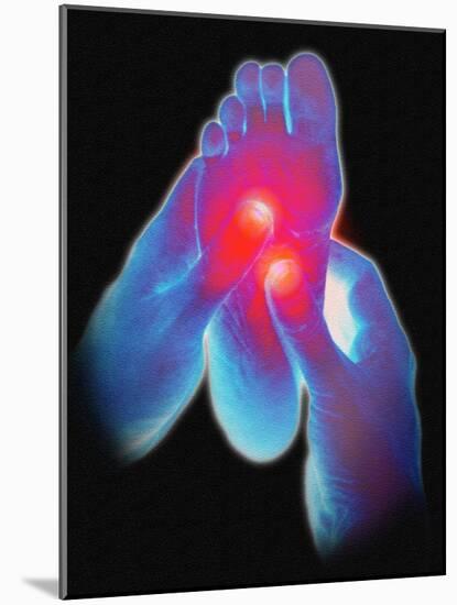 Computer Artwork of Reflexologist Massaging a Foot-David Gifford-Mounted Photographic Print