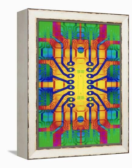 Computer Artwork Representing a Circuit Board-Mehau Kulyk-Framed Premier Image Canvas