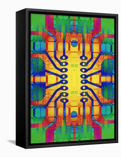 Computer Artwork Representing a Circuit Board-Mehau Kulyk-Framed Premier Image Canvas