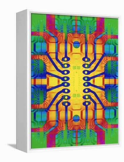 Computer Artwork Representing a Circuit Board-Mehau Kulyk-Framed Premier Image Canvas