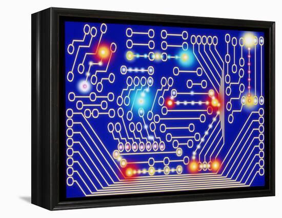Computer Artwork Representing a Circuit Board-Mehau Kulyk-Framed Premier Image Canvas