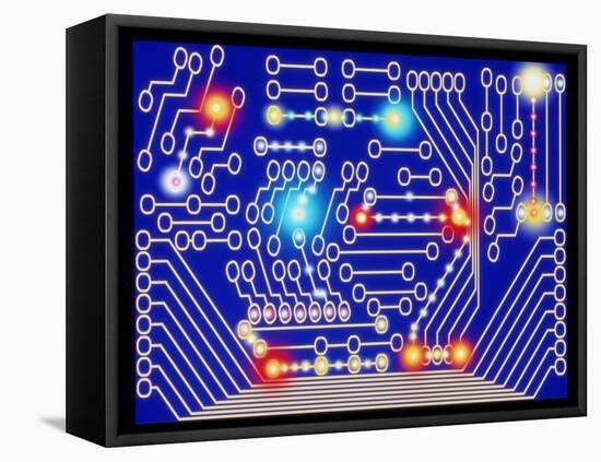 Computer Artwork Representing a Circuit Board-Mehau Kulyk-Framed Premier Image Canvas