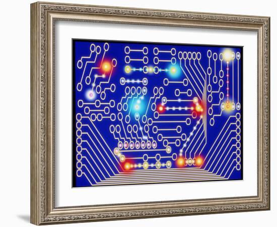 Computer Artwork Representing a Circuit Board-Mehau Kulyk-Framed Photographic Print