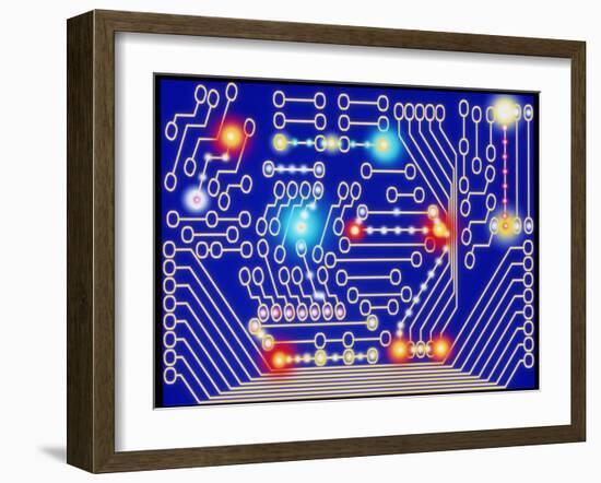 Computer Artwork Representing a Circuit Board-Mehau Kulyk-Framed Photographic Print