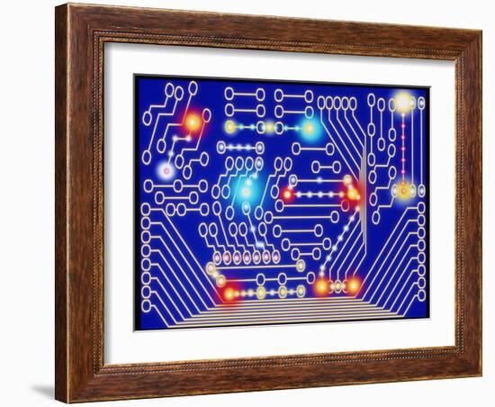 Computer Artwork Representing a Circuit Board-Mehau Kulyk-Framed Photographic Print