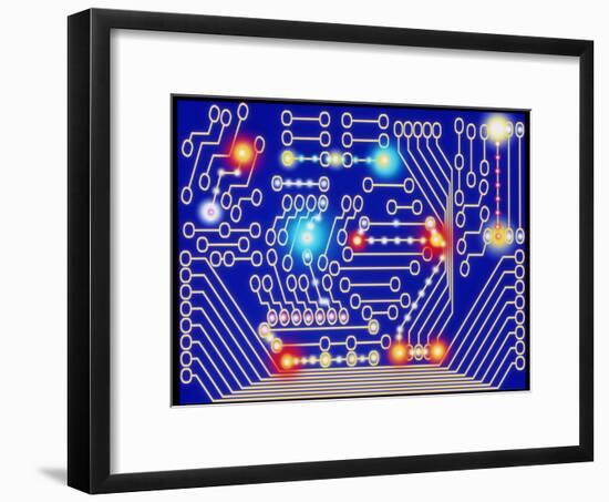 Computer Artwork Representing a Circuit Board-Mehau Kulyk-Framed Photographic Print