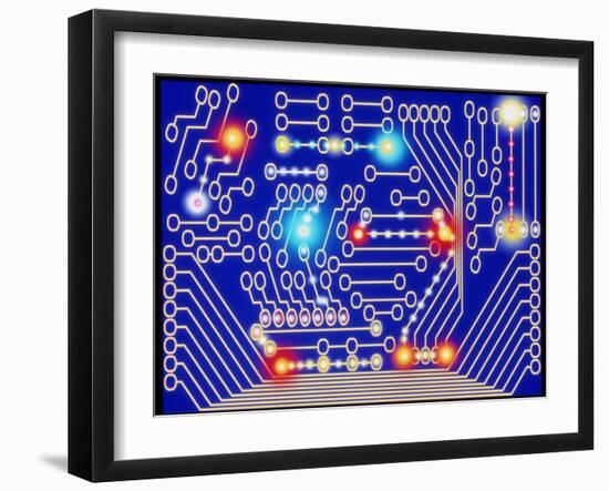 Computer Artwork Representing a Circuit Board-Mehau Kulyk-Framed Photographic Print