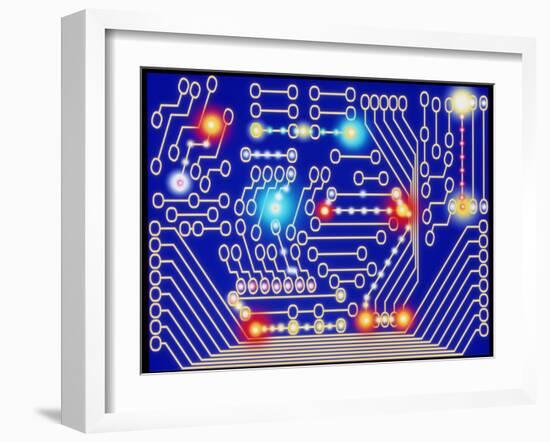 Computer Artwork Representing a Circuit Board-Mehau Kulyk-Framed Photographic Print